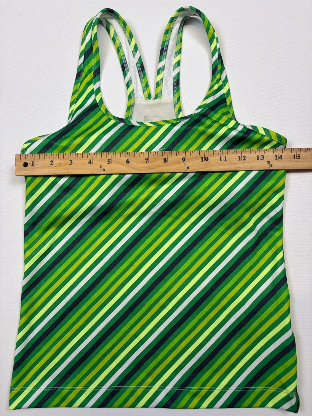 Nike Green Multi-Striped Racerback Tank Size Small